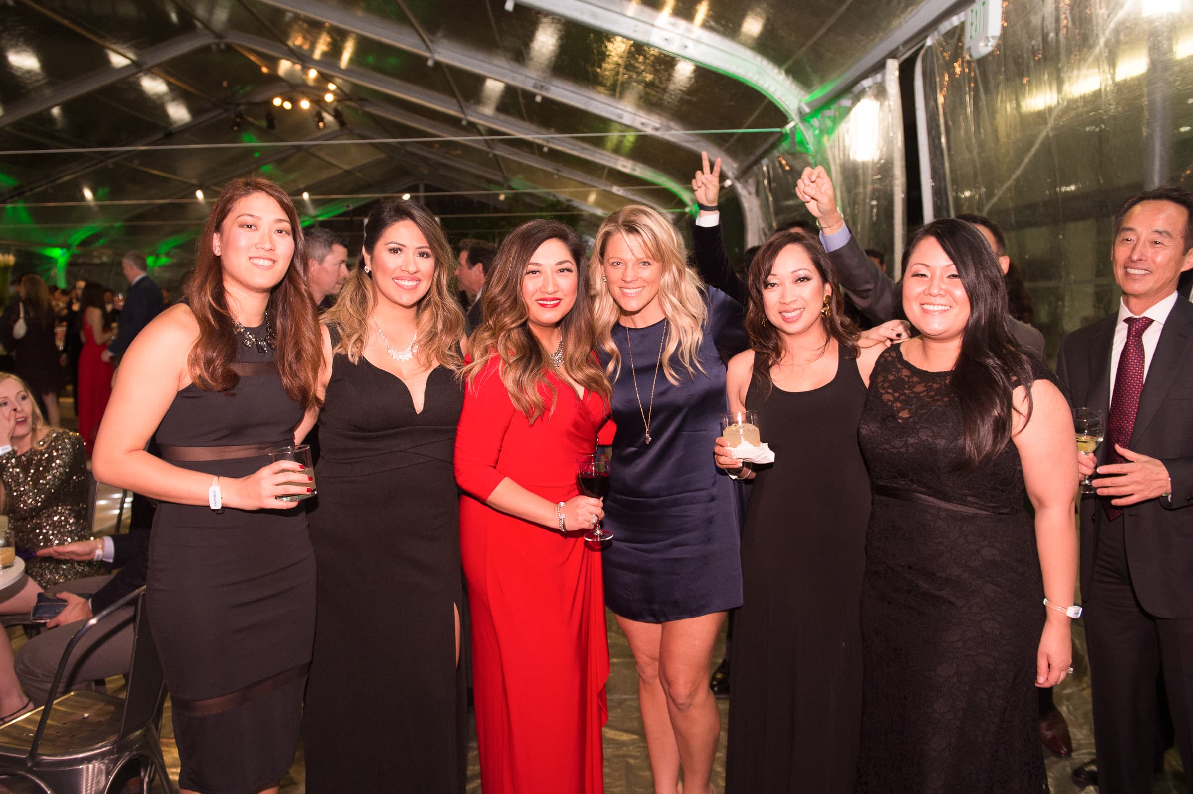 Group of guests together on the floor during a holiday celebration