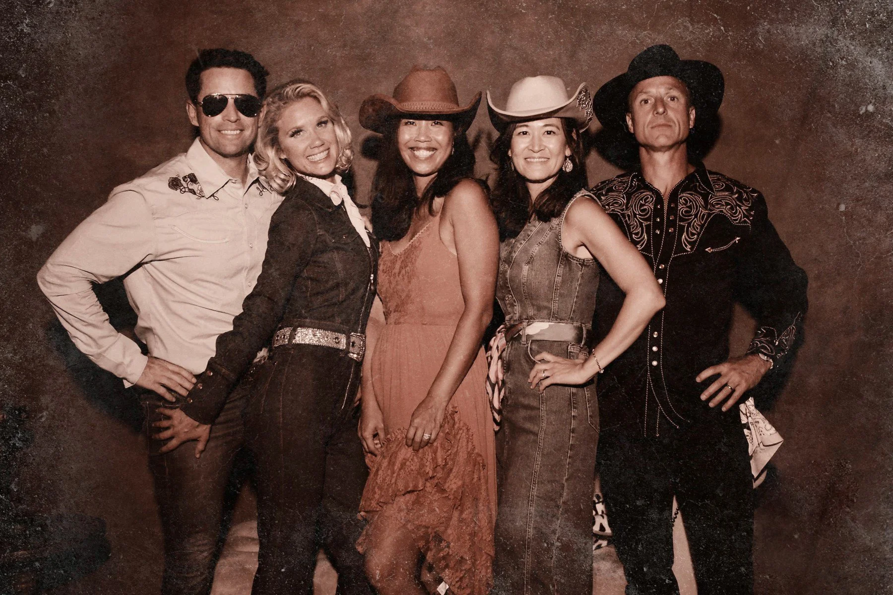 Vintage bellows camera photo booth experience at a corporate event