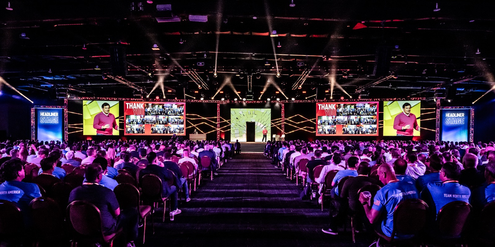 Main stage keynote at a Fortune 500 multi-day conference with thousands of attendees